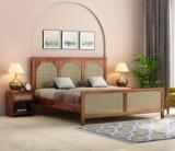 Navya Handicraft Wooden Queen Size Bed Without Storage Solid Wood Queen Cot Solid Wood Queen Bed