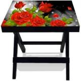 Netwood Designer Beautiful Red Rose Solid Wood Side Table