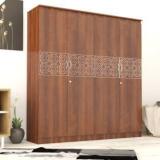 Neudot Petra Engineered Wood 4 Door Wardrobe