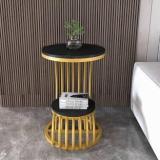 New Smart Wood Mart Modern Round Side Table For Living Room Bedroom Iron Frame For Home Decor Metal End Table