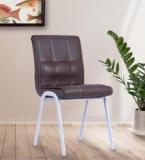 Newturn Glance Seat Powder Coated Metal Legs Chair For Living Room And Restaurant, Leatherette Dining Chair