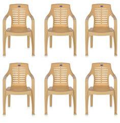 Nilkamal 6020 Chair Set Of Six In Marble Beige Colour