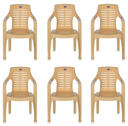 Nilkamal 6020 Chair Set of Six in Marble Beige Colour