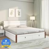 Nilkamal Capsule Premier Storage Bed | Lighted Headboard | 1 Year Warranty Engineered Wood King Hydraulic Bed