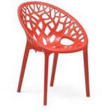 Nilkamal Crystal Polypropylene Chair In Bright Red Colour