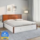 Nilkamal Electra Premier with Storage | 1 Year Warranty Engineered Wood King Hydraulic Bed