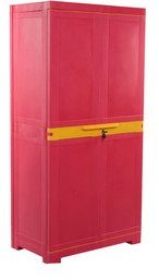 Nilkamal Freedom Kids Medium Cabinet In Red And Thumbs Up Yellow Mini Colour