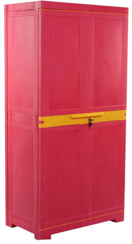 Nilkamal Freedom Kids Medium Cabinet in Red and Thumbs Up Yellow Mini Colour