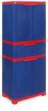 Nilkamal Freedom Multipurpose Cabinet With One Drawer In Center In Blue & Red Colour