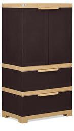 Nilkamal Freedom Multipurpose Cabinet With Two Drawers At Bottom In Brown & Biscuit Colour