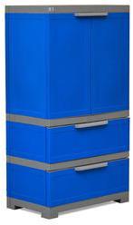 Nilkamal Freedom Multipurpose Cabinet With Two Drawers At Bottom In Deep Blue & Grey Colour