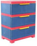 Nilkamal Kids Freedom Chester 13 With Three Drawers In Pepsi Blue And Bright Red Colour