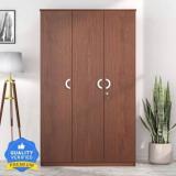 Nilkamal Massif 8 Shelves And 1 Hanging Rod Engineered Wood 3 Door Wardrobe