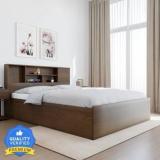 Nilkamal MOZART Headboard Storage | 1 Year Warranty Engineered Wood Queen Box Bed