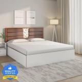 Nilkamal Noir Max Storage Bed | Upholstered Headboard | 1 Year Warranty Engineered Wood King Box Bed