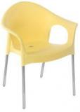 Nilkamal Novella 09 Stainless Steel Chair In Yellow Colour