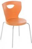 Nilkamal Novella 15 Stainless Steel Chair In Orange Colour