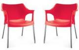 Nilkamal Novella Series 10 Set Of 2 Chairs In Red Colour