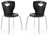 Nilkamal Novella Series 15 Set Of 2 Chairs In Black Colour