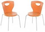 Nilkamal Novella Series 15 Set Of 2 Chairs In Orange Colour