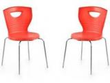 Nilkamal Novella Series 15 Set Of 2 Chairs In Red Colour