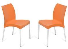 Nilkamal Novella Series 7 Set Of 2 Chairs In Orange Colour