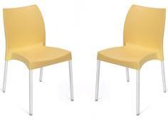 Nilkamal Novella Series 7 Set Of 2 Chairs In Yellow Colour