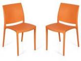 Nilkamal Novella Series 8 Set Of 2 Chairs In Orange Colour