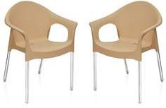 Nilkamal Novella Series 9 Set Of 2 Chairs In Biscuit Colour