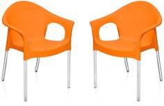 Nilkamal Novella Series 9 Set Of 2 Chairs In Orange Colour