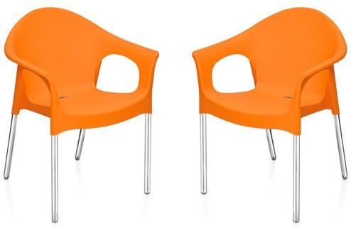 Nilkamal Novella Series 9 Set of 2 Chairs in Orange Colour