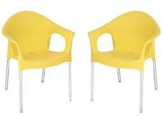 Nilkamal Novella Series 9 Set Of 2 Chairs In Yellow Colour