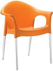 Nilkamal Novella Visitor Chair with Arms in Orange Colour