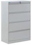 Nilkamal Retro Four Drawer Filing Cabinet In Grey Colour