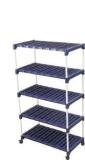 Novatic Bookcase 5 Tier Books Storage Organizer Open Display For Home, Office, Library Metal Open Book Shelf