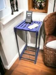 Novatic Metal Plastic Handmade Folding Bedside Stool, Magazine & Newspaper Holder Laptop Metal Bedside Table