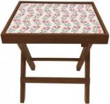 Nutcase Floral Pattern Shade Solid Wood Side Table