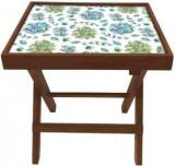 Nutcase Green Flower Design Solid Wood Side Table