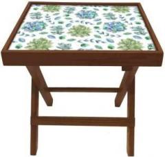 Nutcase Green Flower Design Solid Wood Side Table