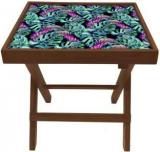 Nutcase Multi Color Leaf Solid Wood Side Table