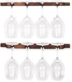 Odejia Wine Glass Holder Solid Wood Bar Cabinet