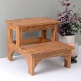 On Ija Solid Sheesham Wood Double Step Stool For Kitchen | Foot Rest 2 Step Stool | Living & Bedroom Stool