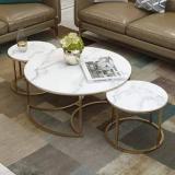 Online Decor Shoppee Round Metal Table With A Marble Design Wood Top Engineered Wood Coffee Table