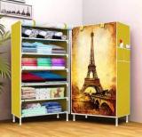 Owme 1 Door 6 Shelf Fabric PP Carbon Steel Collapsible Wardrobe