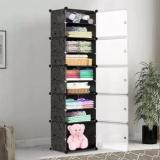 Owme 5 Door 10 Shelf Fabric Carbon Steel PP Collapsible Wardrobe PP Collapsible Wardrobe