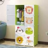 Owme 8 Door 8 Shelf Fabric Carbon Steel PP Collapsible Wardrobe For Kids PP Collapsible Wardrobe