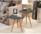 Oxmic Wood Round Shape Three Legs Bedside Sofa Side Modern Coffee Table Modern Engineered Wood Console Table