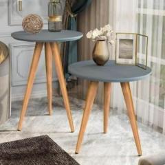 Oxmic Wood Round Shape Three Legs Bedside Sofa Side Modern Coffee Table Modern Engineered Wood Side Table