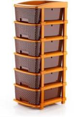 Palak 6 Plastic Modular Drawer System for Home, Office, Hospital, Parlor Plastic Free Standing Chest of Drawers