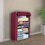 Pali 1 Door 4 Shelf Fabric Carbon Steel PP Collapsible Wardrobe PP Collapsible Wardrobe